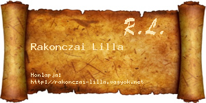 Rakonczai Lilla névjegykártya